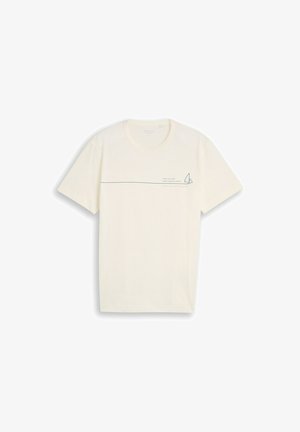 TOM TAILOR, PRINTED T-SHIRT - Print T-shirt - gardenia white