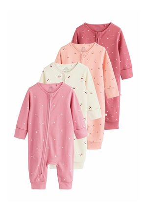 Next, REGULAR FIT - TWO WAY ZIP BABY SLEEPSUITS 4 PACK - Pyjamas - pink cherry print
