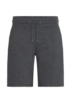 Sive šorc od mješavine pamuka s elastičnim pojasom, podesivim vezicama i glatkom teksturom. Jednostavan dizajn bez džepova ili ukrasa.
