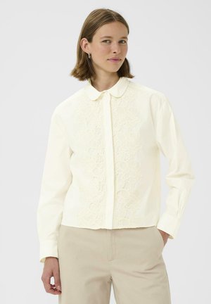 AIMEE CROPPED - Button-down blouse - whisper white
