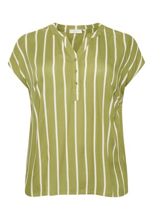 Kaffe Curve KCSIDA WING SL  - Bluza - calla green chalk stripe