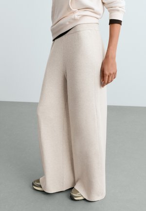 OYSHO, KNIT TROUSERS WITH PIPING AND WAFFLE KNIT - Pantalon classique - pale asphalt