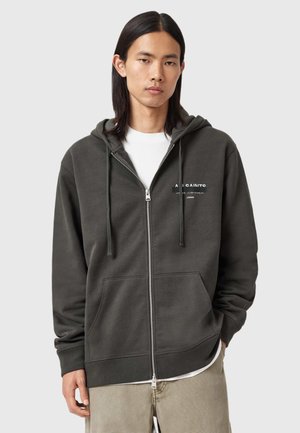 Felpa con zip - washed black