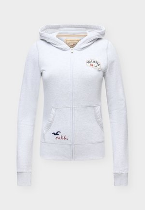 Hollister Co., HERITAGE LOGO SLIM - Sweater met rits - grey