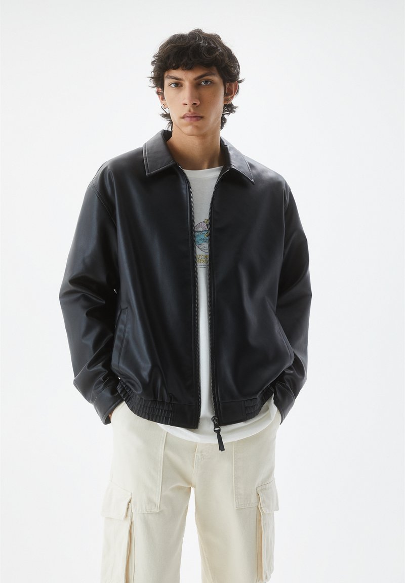 PULL&BEAR Faux leather jacket black Zalando.ie