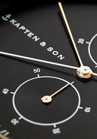 Kapten & Son CHRONO SMALL - Montre à aiguilles - gold coloured black