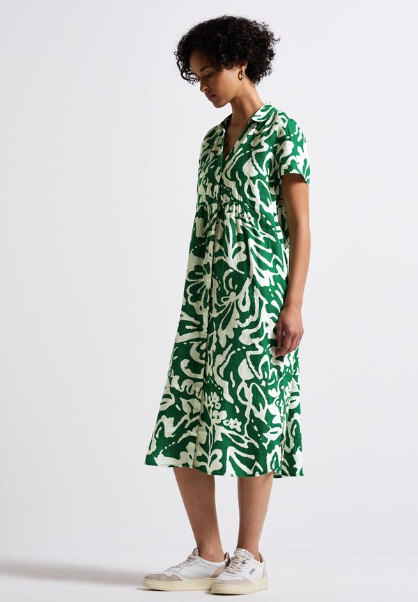 GEMUSTERTES - Blusenkleid - grün