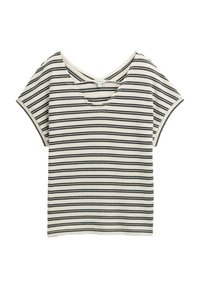 MIT STREIFENMUSTER - T-shirt print - offwhite navy structure