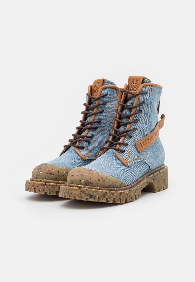 A.S.98 RECY - Plateaustiefelette - blue/camel/blue denim - Zalando.de