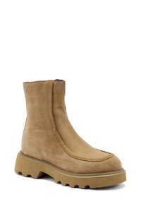 Frau Shoes WITH ADLER STITCHING - Enkellaarsjes met plateauzool - beige