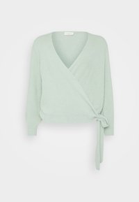 CARAMANDA V NECK WRAP  - Strikkegenser - aqua gray