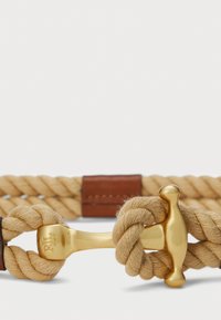 Lauren Ralph Lauren LEATHER-TRIM ROPE TOGGLE SKINNY BELT - Josta - natural/lauren tan