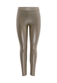 JDY STRETCH BIKER COATED - Leggings - taupe