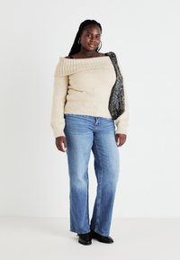 ONLY Carmakoma CARMARIE OFF SHOULDER  - Džemperis - pumice stone melange