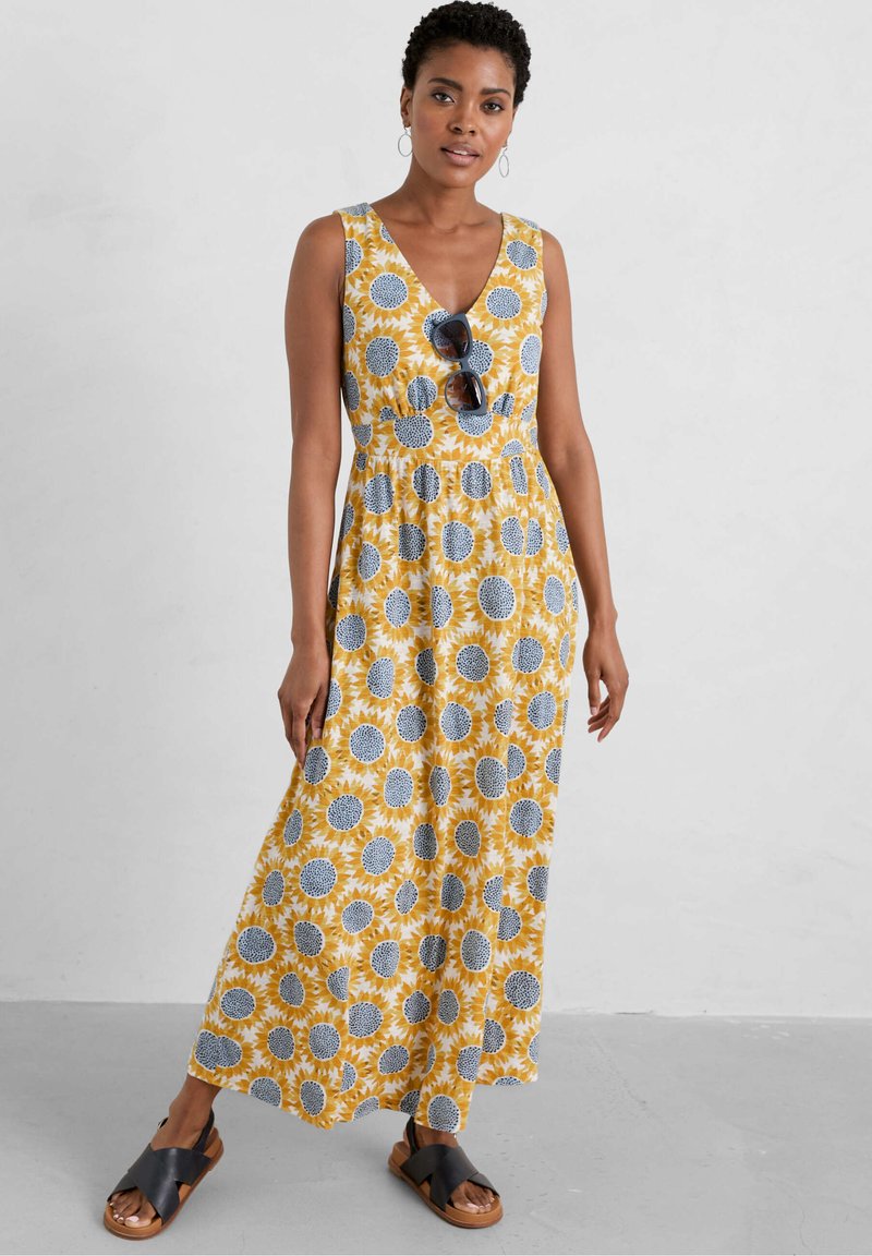 Seasalt Cornwall POLMANTER Maxi dress sunflower collage corn/yellow
