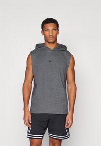 Reebok BASKETBALL HOODIE - Mikina s kapucňou - dark heather grey