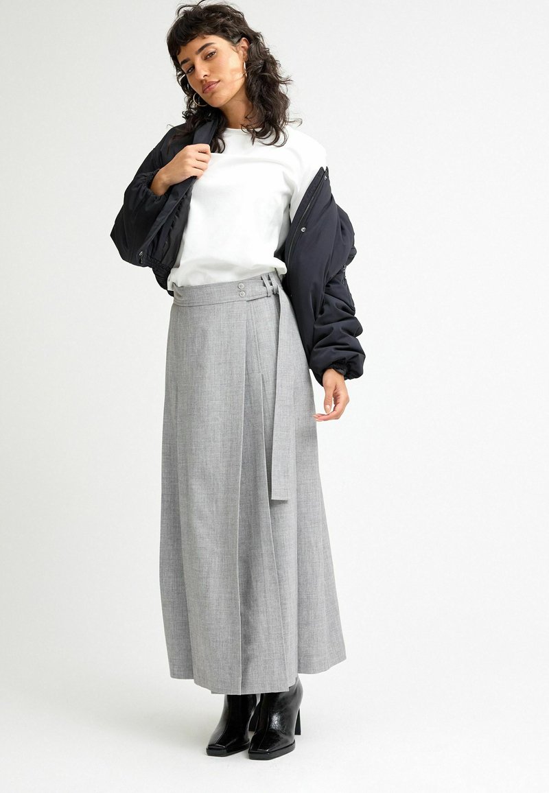 Next TEXTURED MIDI WRAP SKIRT - Wickelrock - grey/grau - Zalando.de 