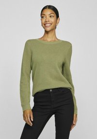 VILA VIDALO O-NECK - Stickad tröja - oil green