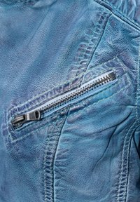 NO N4ME Lederjacke - blau