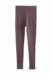 Hladké, mauve legíny s priliehavým strihom, vybavené elastickým pásom. Na stranách žiadne viditeľné švy, čo zabezpečuje hladký siluetu.