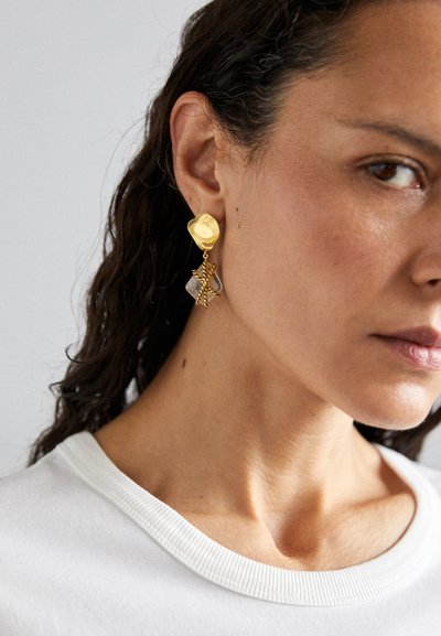 Aurélie Bidermann MYCENE EARRINGS WITH ROCK - Korvakorut - gold-coloured