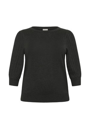 Kaffe Curve LONI 3/4 SL - Striktrøje - dark grey melange