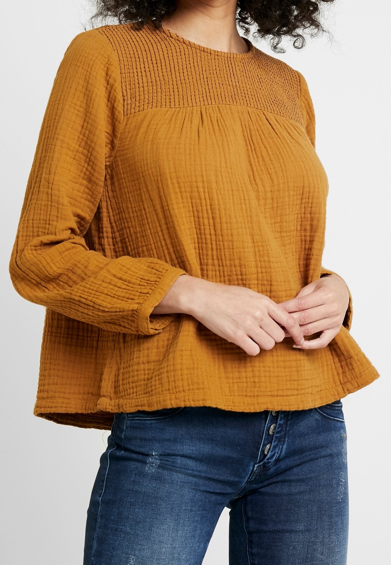 Blouse Madewell Hi-Line Manches 3/4 - Moutarde/Or - Taille XS - Femme - Occasion