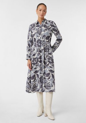 IN MIDI-LÄNGE MIT BINDEGÜRTEL - Shirt dress - hellblau