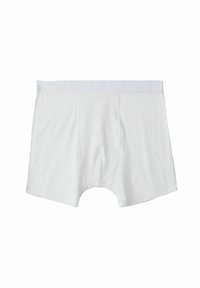 Vita bomullsboxer med en mjuk stretchmidja som har ett präglat logo. Slät textur med en tajt, åtsittande design utan synliga mönster.