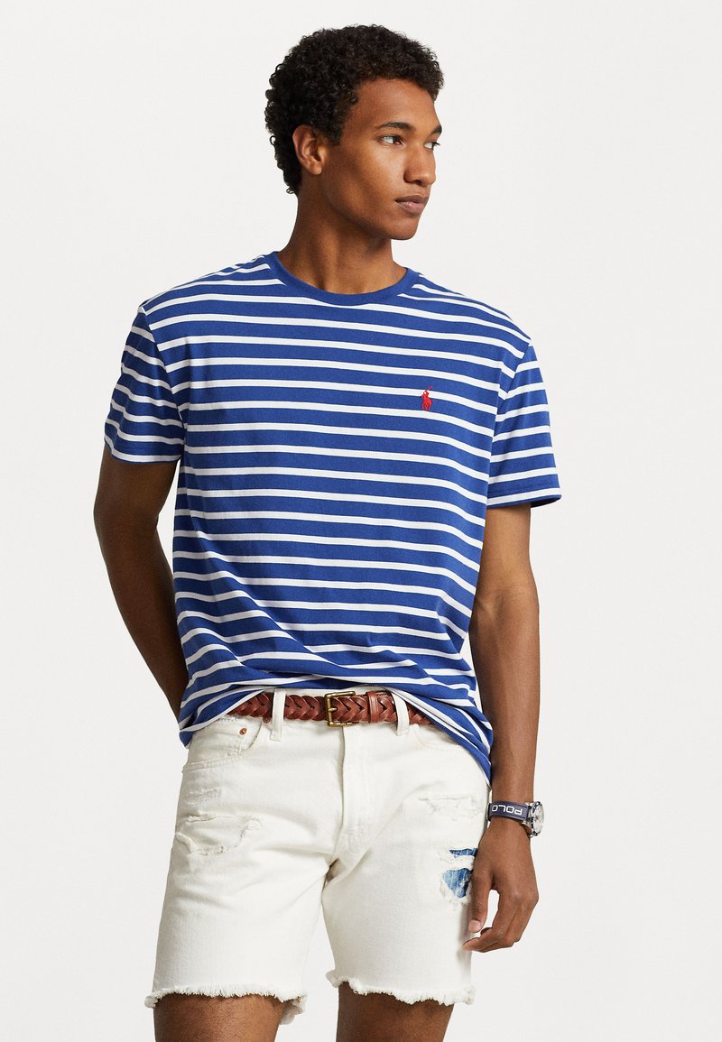 Polo Ralph Lauren - CLASSIC FIT STRIPED JERSEY T-SHIRT - Printtipaita - beach royal/white, Suurenna