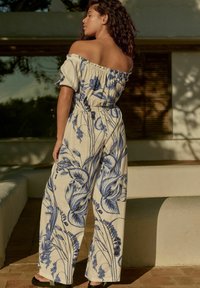 Next OFF SHOULDER WIDE LEG - Overall / Jumpsuit - white blue