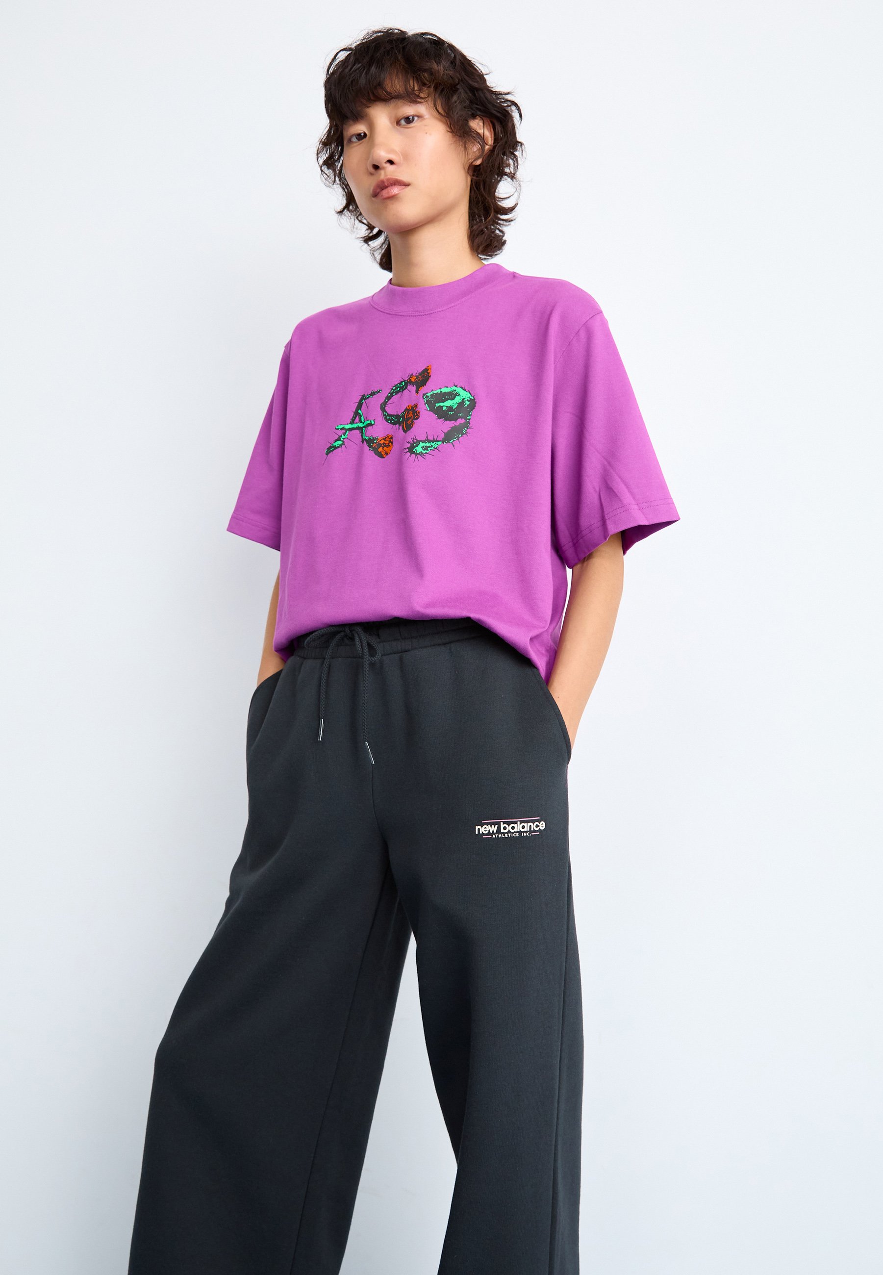 New Balance REIMAGINED WIDE LEG PANT - Tracksuit bottoms - black
