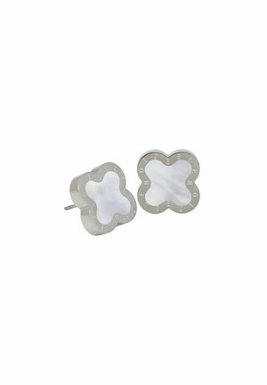FYRKLÖVERÖR - Boucles d'oreilles - silver coloured & mother of pearl white