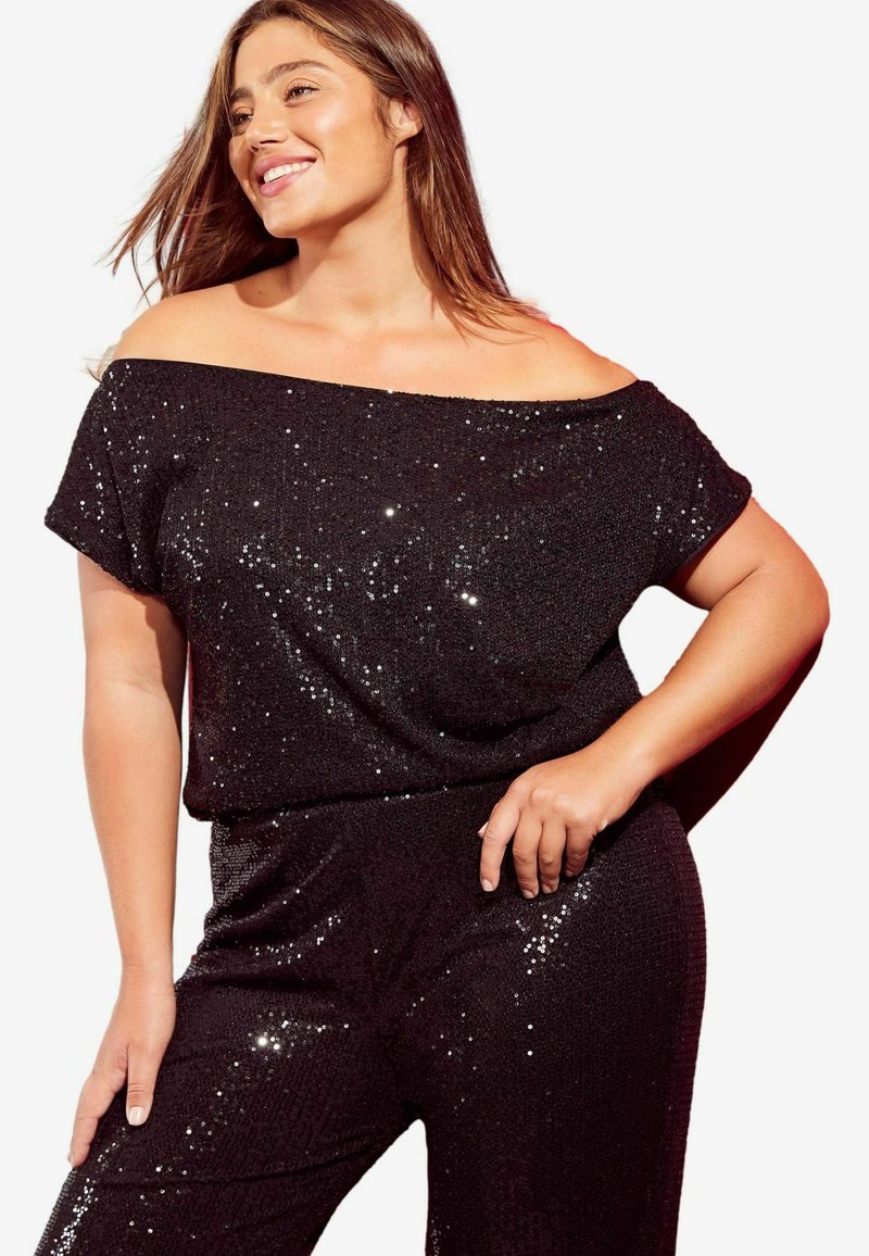 Friends Like These CURVE SEQUIN  - Blūze - black