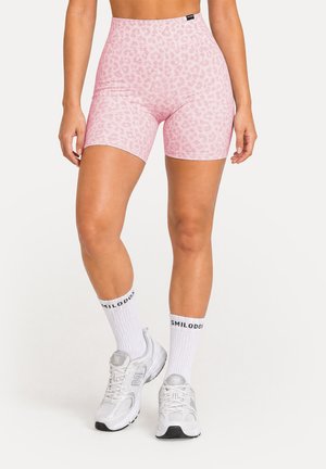 Smilodox, LEO PRINT HIGH WAIST SHORTS VELVARA - Shorts - rosa leo