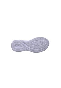 Suola di scarpa sportiva bianca con gomma testurizzata, caratterizzata da un design curvo, scanalature profonde e solchi a motivo per una maggiore aderenza e flessibilità.