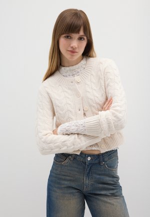 REGULAR FIT WITH PATTERN AND BUTTONS - Vest - milky white