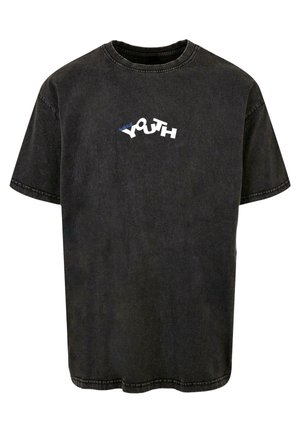 ACID WASHED - Print T-shirt - black