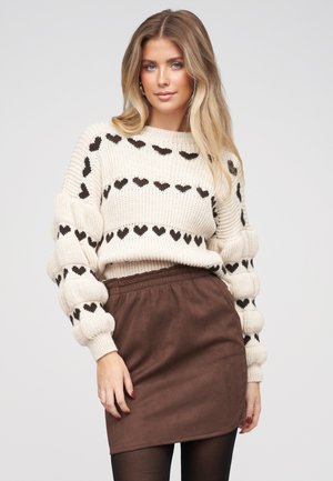 WITH HEARTS - Strickpullover - beige