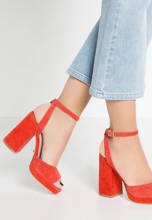 Sandalen met hoge hak - red
