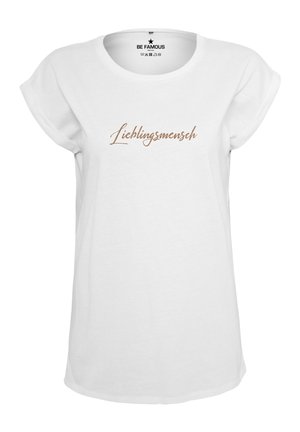 CLASSIC ROLL UP LIEBLING - Print T-shirt - shirt white print tawny glitter g