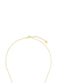 Delikat guldhalsband med en hummerklämma och en justerbar förlängning som har ett litet hjärta som charm.