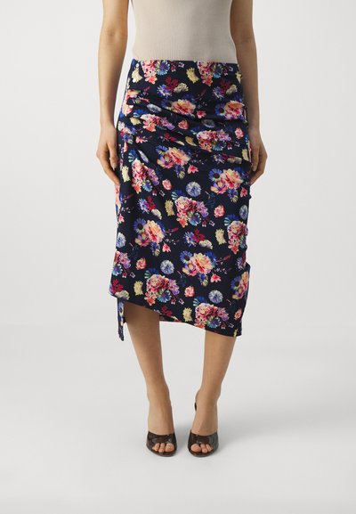 Rabanne JUPE - Átlapolós szoknya - navy/neon