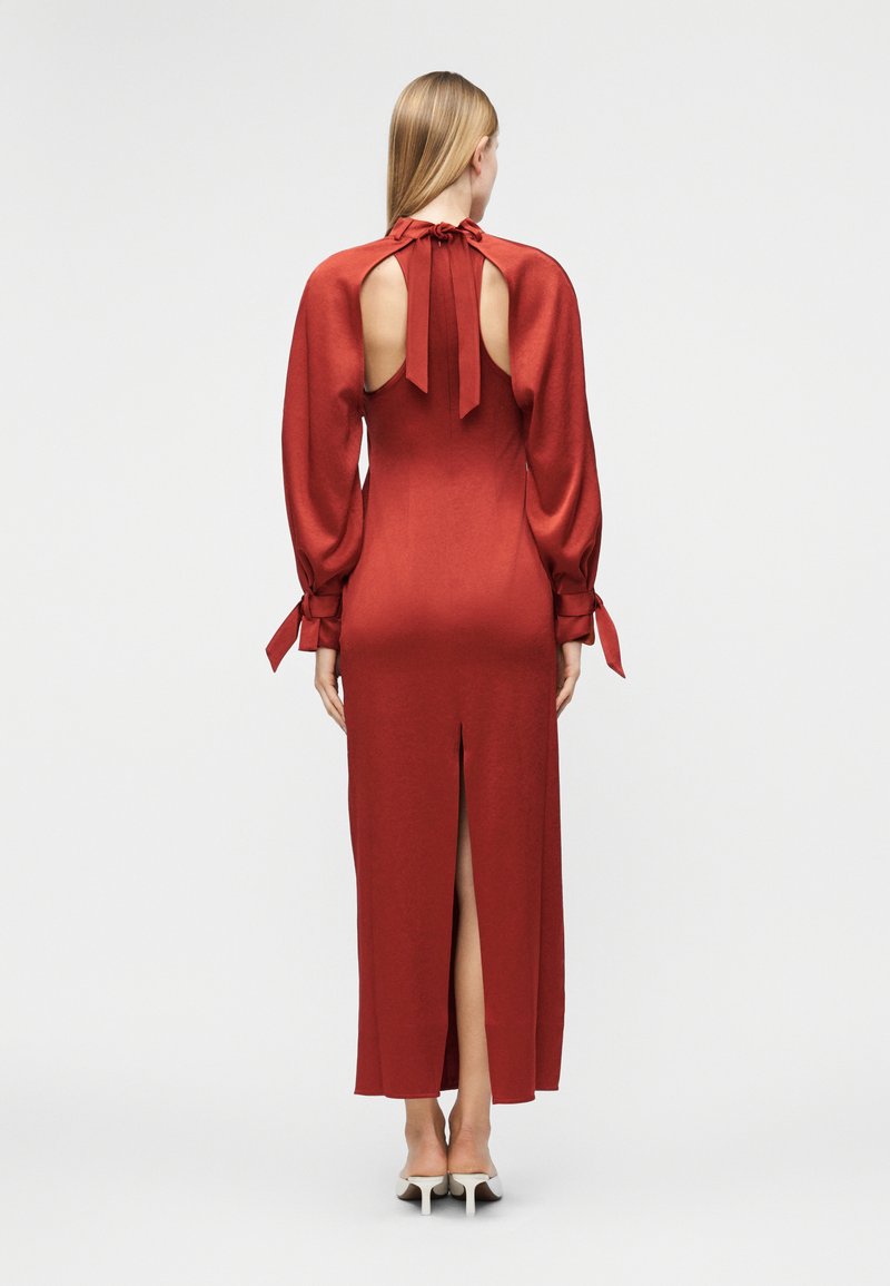 nanushka red dress Adie - Mesh Jersey Dress - Red Orange