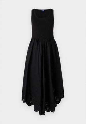 GAP HANKERCHIEF HEM MIXED MEDIA - Maxikjole - true black