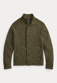 WOOL-BLEND MOCKNECK CARDIGAN - Cardigan - olive marl