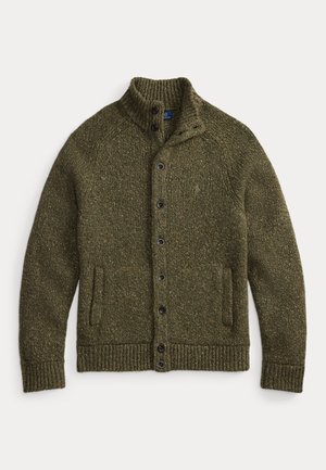 Polo Ralph Lauren WOOL-BLEND MOCKNECK CARDIGAN - Kardigán - olive marl