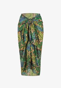 Niewybrane, wiązane pareo chusta plażowa liście monstera