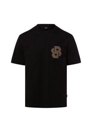 BOSS, T-shirt print - schwarz beige