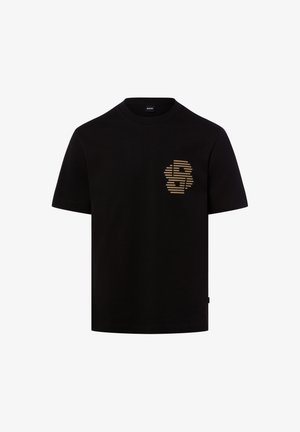 BOSS, T-shirt print - schwarz beige